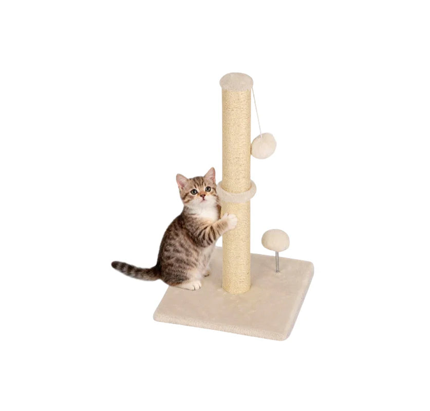 Inch Cat Scratching Post Cat Scratcher Natural Sisal Rope Scratch Post Kitten Trees with Hanging Ball for Indoor Cats,Beige