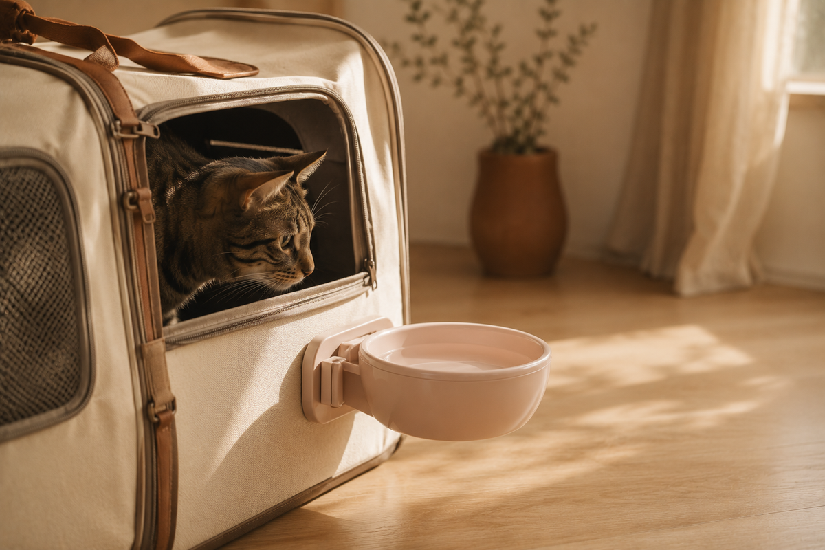 Crate Water Bowl for Dogs & Cats No-Spill Stainless Steel 7.5X7.4X1.7 in Pink