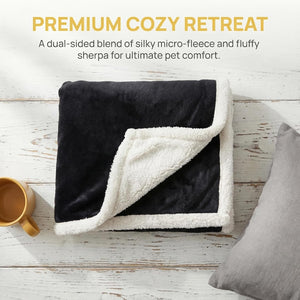 Dog Blankets for Large Dogs, Soft Fluffy Fleece Pet Blankets for Couch, Sofa, Dog Beds, Car Seats, Creat, Washable, 50X60 Inches, Black