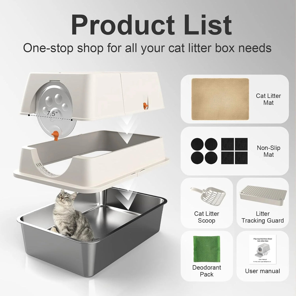 XL Enclosed Steel Litter Box with Lid