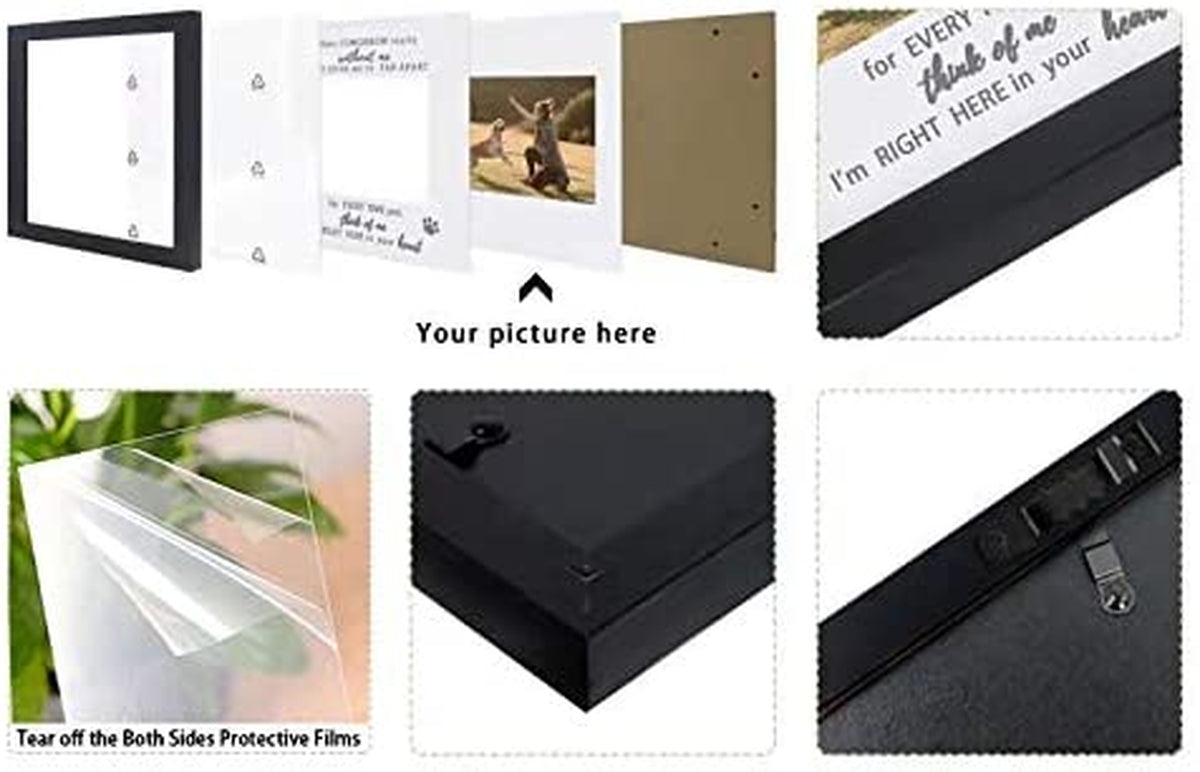 Marco conmemorativo negro para mascotas — Foto 4 × 6