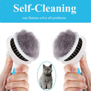 Self Cleaning Slicker Brush, Dog Cat Bunny Pet Grooming Shedding Brush - Easy to Remove Loose Undercoat, Pet Massaging Tool Suitable for Pets with Long or Short Hair