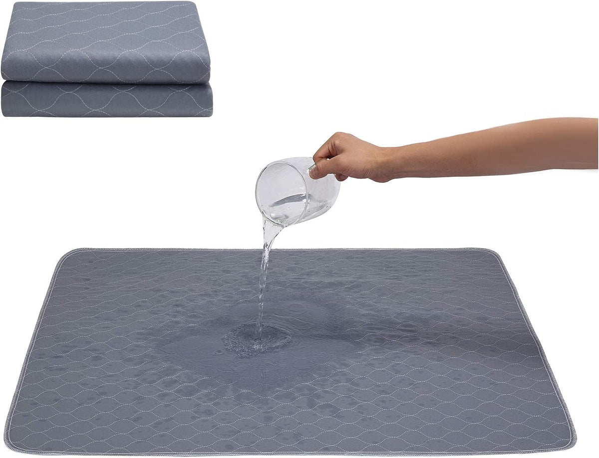 
Washable Reusable Pee Pads (2-Pack) with Grooming Gloves