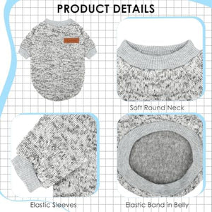 3 Pack Dog Sweaters for Small Dogs Girl Boy Winter Fleece Clothes Warm Soft Dog Sweatshirt Outfit for Dogs Cats Pet Apparel