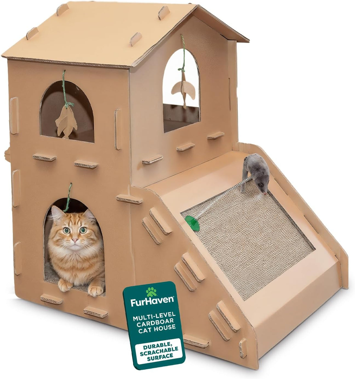
Multi-Level Cardboard Cat House — Brown