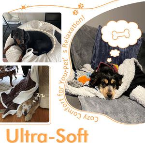 Dog Blankets for Large Dogs, Soft Fluffy Fleece Pet Blankets for Couch, Sofa, Dog Beds, Car Seats, Creat, Washable, 50X60 Inches, Black