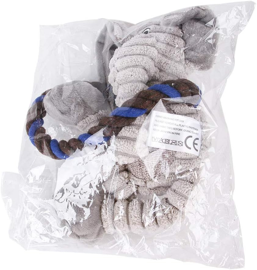 Plush Squeaky Monkey Dog Toy with Rope