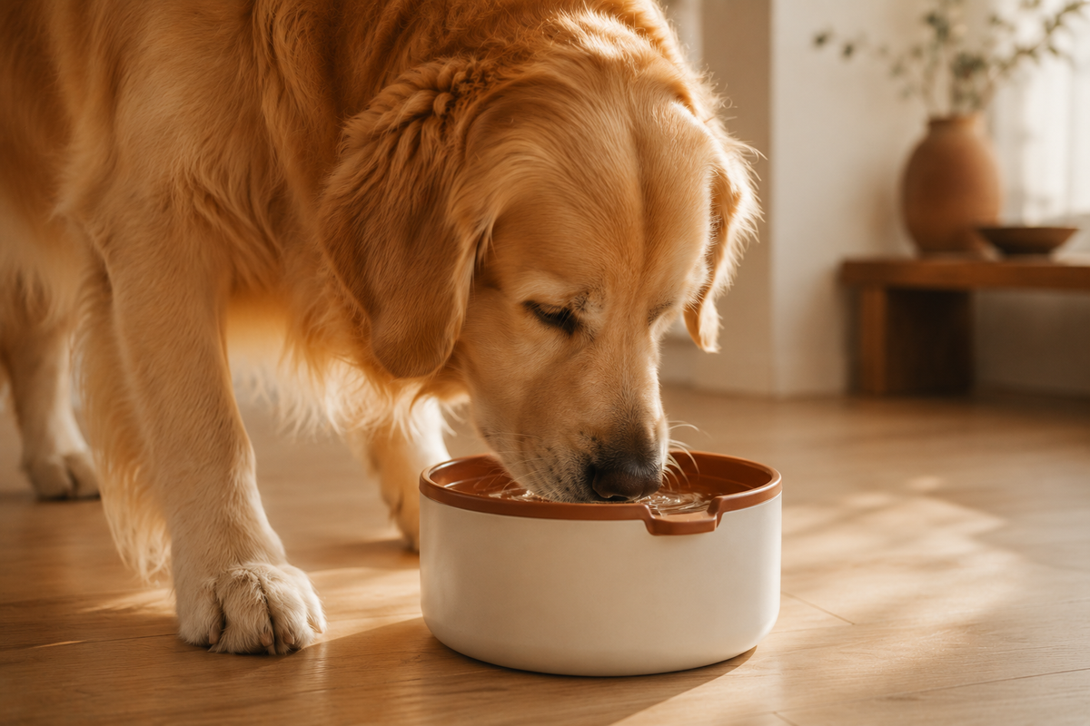 Anti-Splash Water Bowl for Dogs 1L Large Capacity Drinker Drinking Bowls Dog Waterer for Puppy Cat Pet Accessories