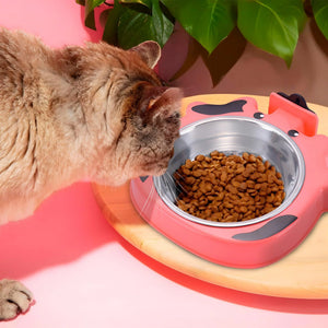 Crate Water Bowl for Dogs & Cats No-Spill Stainless Steel 7.5X7.4X1.7 in Pink