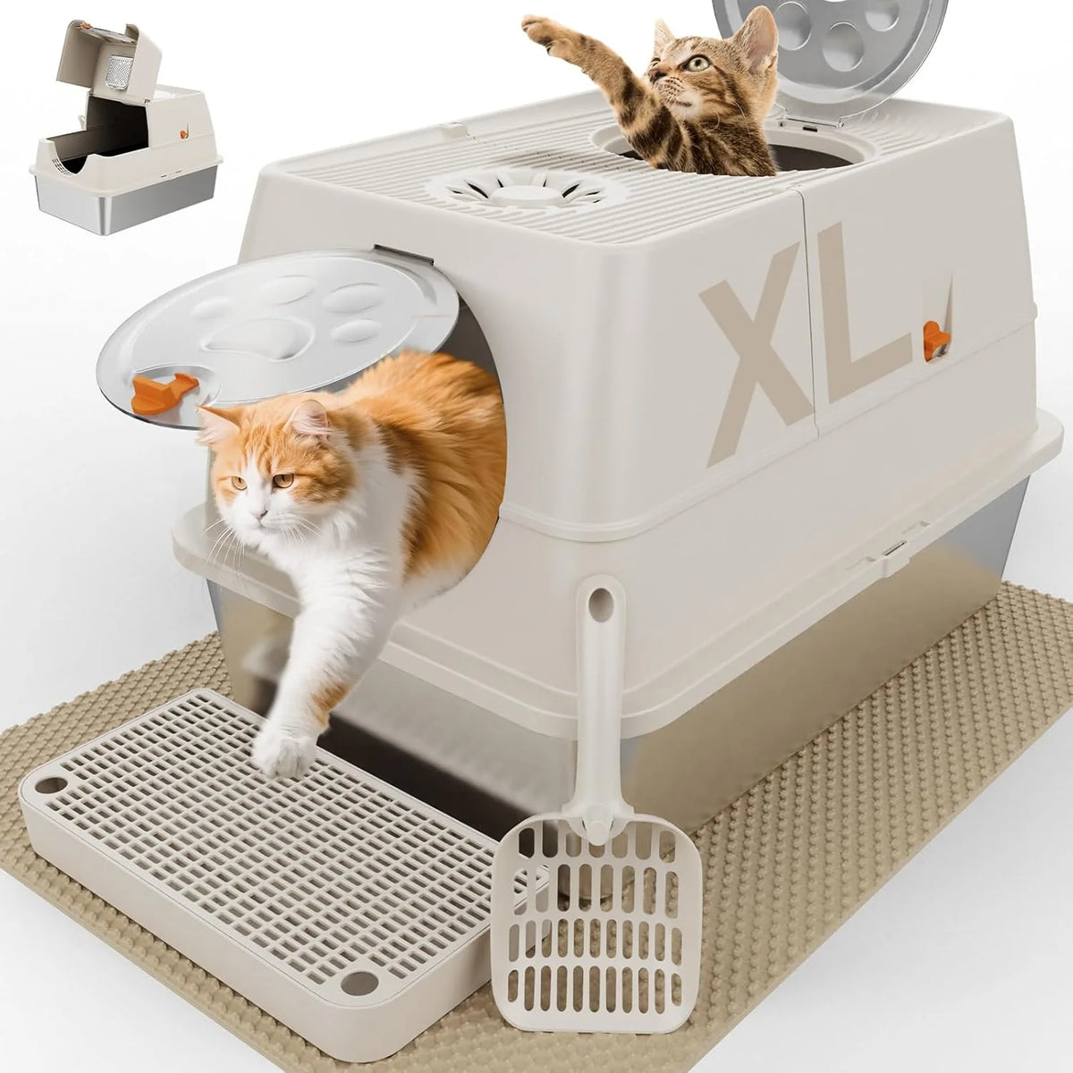 
XL Enclosed Steel Litter Box with Lid