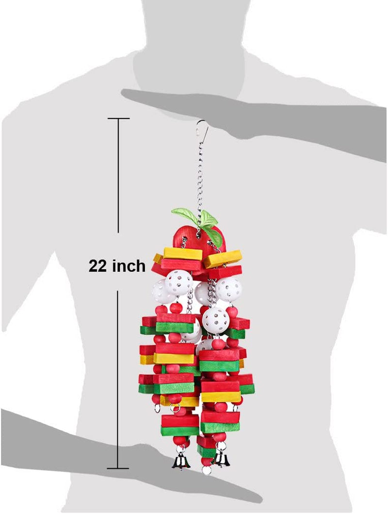 22-Inch Wooden Chew Toy for Parrots