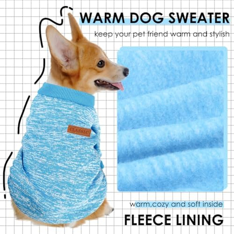 3-Pack Fleece Dog Sweaters for Small Dogs