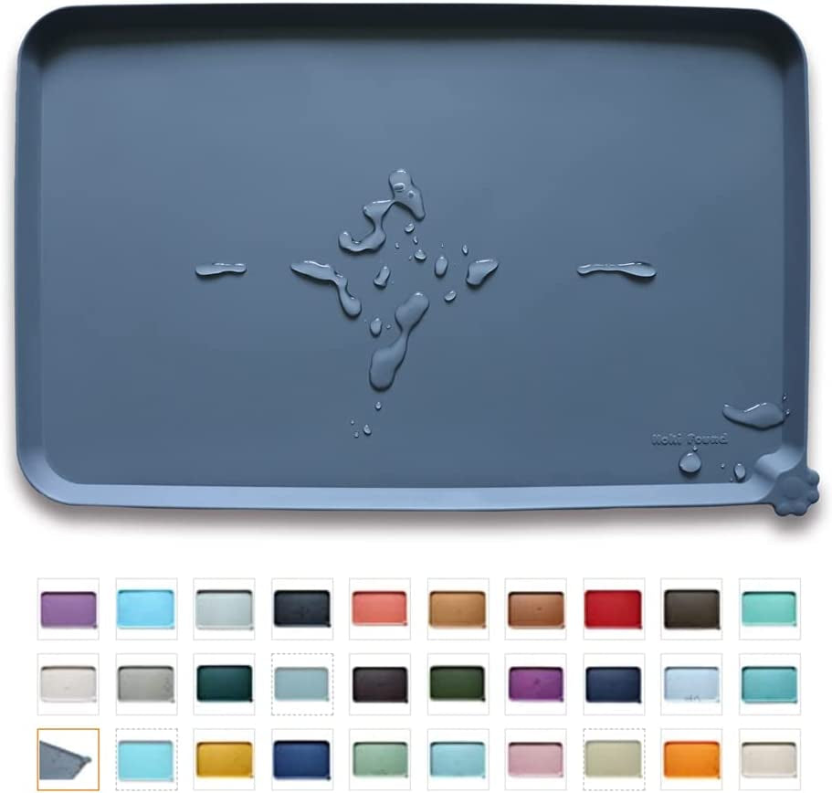 
'-Waterproof Pet Feeding Mats with High Lips - Multiple Size and Colors for Dogs, Cats & Others-G