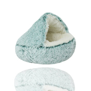 Orthopedic Pet Cave Bed | Calming Plush Bed for Cats & Small Dogs